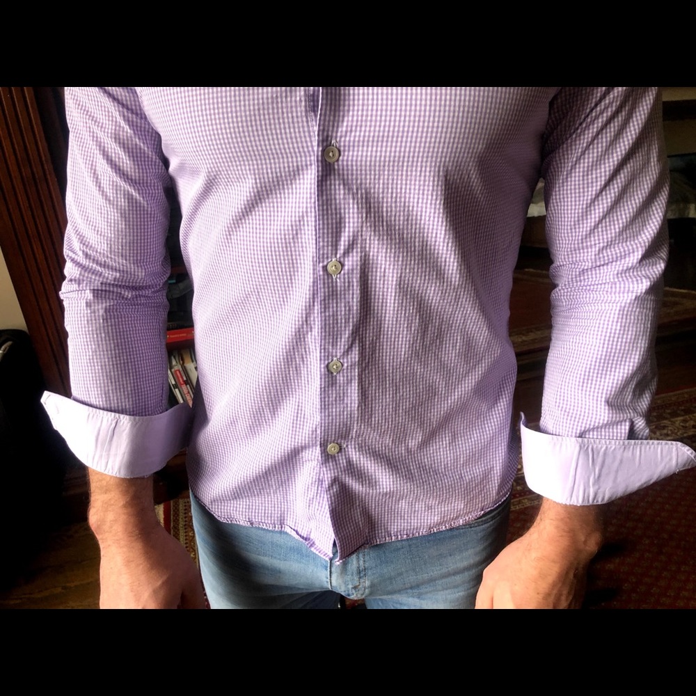 Purple custom tailored shirt